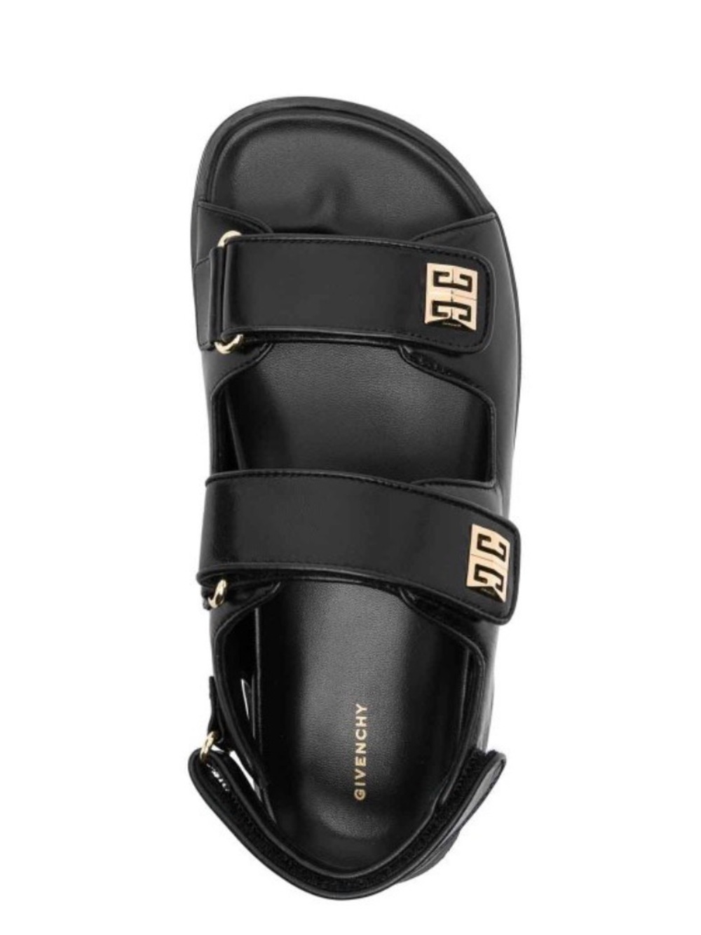 Givenchy Black Leather Double-Strap Sandals. Worn once. Includes duster bags